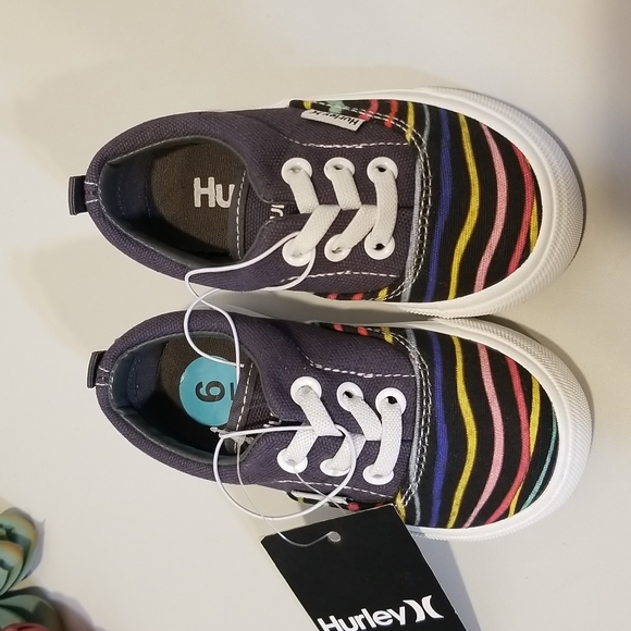 Hurley Toddler Sneakers Colorful Stripes Various Sizes - Picture 3 of 10